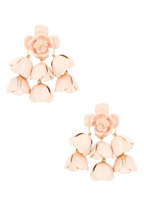 Chloe Rose Earrings in Apricot Pink - Peach. Size all.