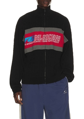 Balenciaga Sporty Zip-Up in Black & Multicolor - Black. Size M (also in ).