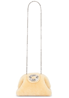 AMINA MUADDI Camelia Shearling Bag in Beige - Beige. Size all.
