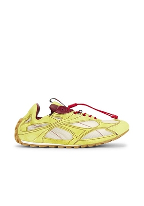 Bottega Veneta Orbit Flash Sneaker in Limon  Dark Apple  & Tufo - Yellow,Red. Size 36 (also in 38, 41).