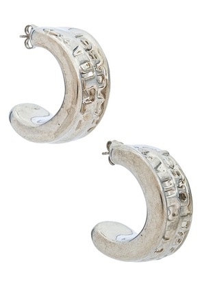 Jean Paul Gaultier Logo Earrings in Silver - Metallic Silver. Size all.