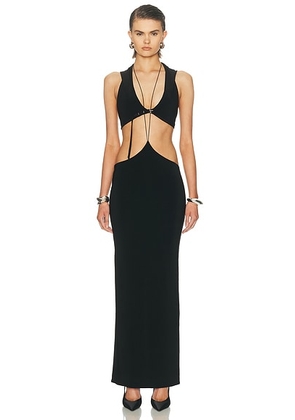 Grace Ling Logo Tag Tie Pillar Skirt in Black - Black. Size L (also in M, S, XS).