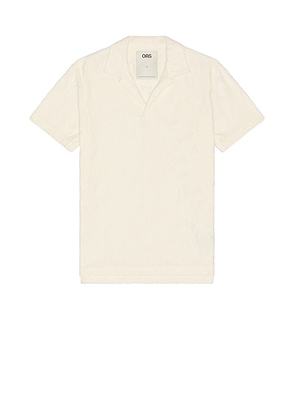 OAS Summit Polo Terry Shirt in White - Ivory. Size L (also in M, S, XL/1X).