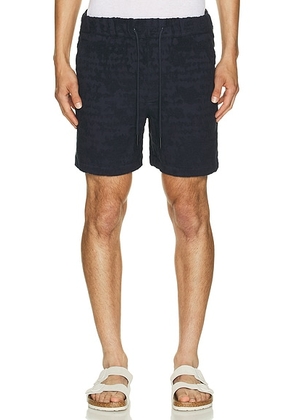 OAS Night Lagoon Terry Shorts in Blue - Navy. Size L (also in M, S, XL/1X).