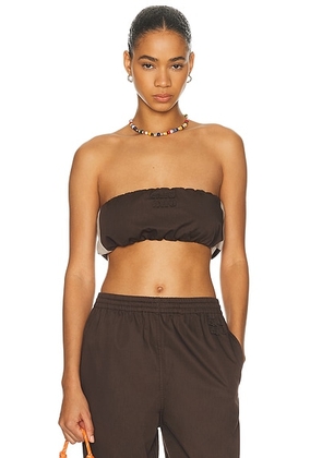 Miu Miu Bandeau Top in Cacao & Kaki - Brown. Size 36 (also in ).