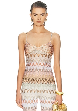 Missoni Tank Top in Multi Beige  Red  & White - Metallic Copper, Metallic Neutral. Size 36 (also in 38, 42).