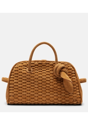 Jacquemus Turismo Small woven suede bowling bag