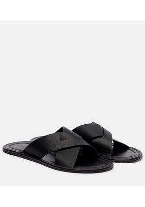 The Row Malick Cross leather sandals