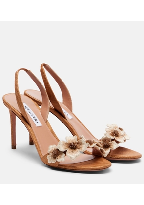Aquazzura Passionflower beaded raffia slingback sandals