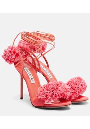 Aquazzura Cherry Kiss leather-trimmed sandals