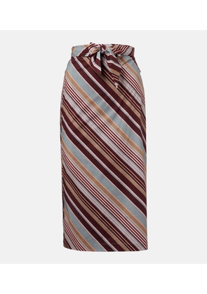 Adriana Degreas Striped cotton-blend beach cover-up