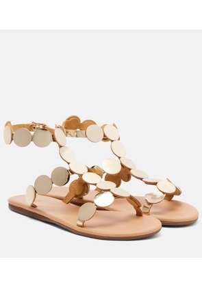 Ancient Greek Sandals Triton embellished leather gladiator sandals