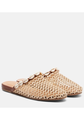 Ancient Greek Sandals Slipper embellished raffia mules