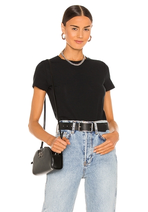 Commando Essential Cotton Crewneck Bodysuit in Black. Size M. Also in L, S, XL, XS.