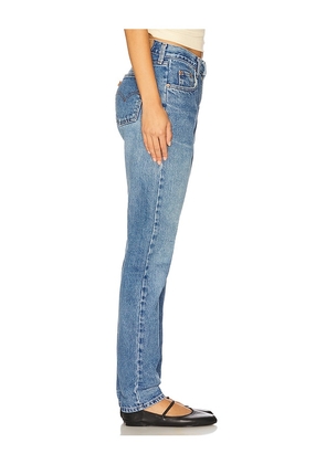 aligrace Vintage High Rise Slim Straight Jean in Blue. Size 29. Also in 24, 33, 34.