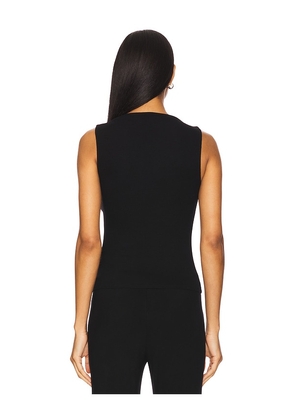 Enza Costa Silk Knit Sleeveless Boatneck Top in Black. Size M. Also in XS, S, L.