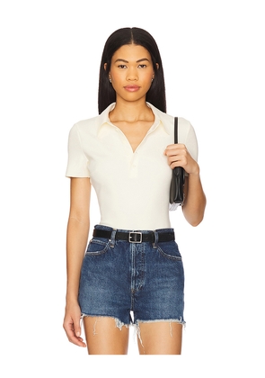 Commando Neoprene Polo Bodysuit in Cream. Size S. Also in M.