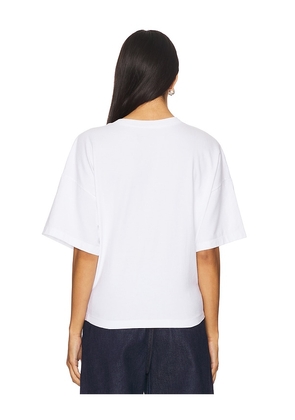 Enza Costa Short Sleeve Supima Curve Tee in White. Size M. Also in XS, S, L.