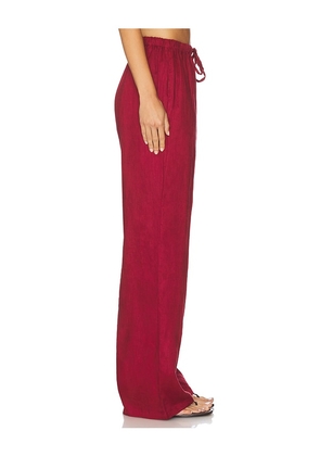 AEXAE x REVOLVE Drawstring Pant in Burgundy. Size M. Also in XS, S.
