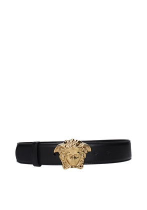 Versace Black Leather Regular Belt - 75 cm / 30 Inches