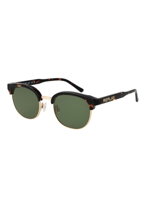Replay Brown Metal Sunglasses
