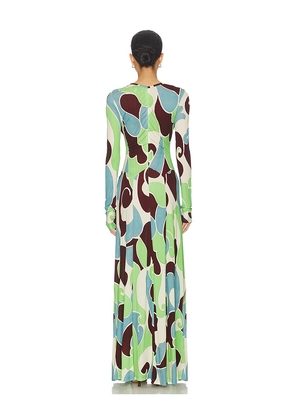 Cara Cara Mountain Maxi Dress in Green,Brown. Size M. Also in XS, S.
