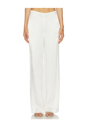 Bardot Devin Mid Rise Satin Pant in White. Size 10. Also in 12, 2, 4, 6, 8.