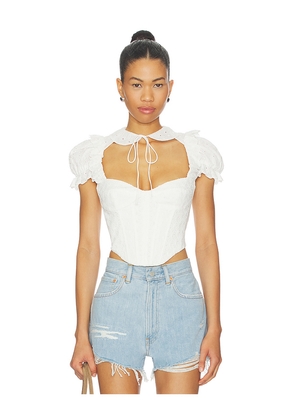 Bardot Allington Broderie Corset Top in White. Size 10. Also in 12, 2, 4, 6, 8.