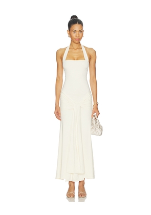 Bardot Emilia Tie Front Halter Dress in Ivory. Size 10. Also in 12, 2, 4, 6, 8.