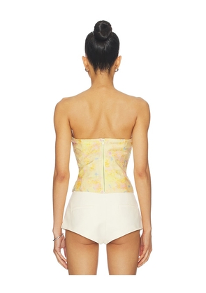 Bardot Amina Strapless Top in Lemon. Size 10. Also in 8, 12.