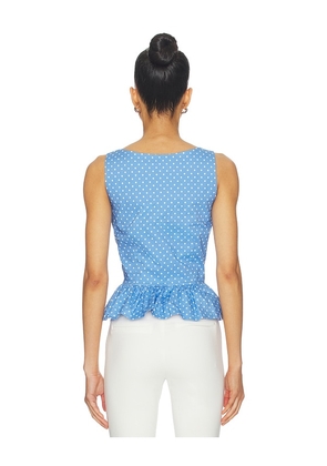 CAROLINE CONSTAS Haven Sleeveless Top in Blue. Size L. Also in XS.