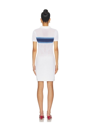 Casablanca Mesh Stripe Jacquard Dress in White. Size L. Also in XS, S, M.