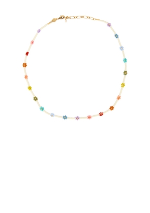 ANNI LU Flower Power Necklace in Metallic Gold.