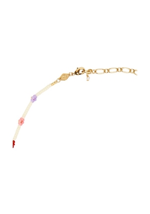ANNI LU Flower Power Necklace in Metallic Gold.