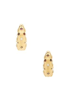 ANNI LU Crystal Bay Hoop in Metallic Gold.
