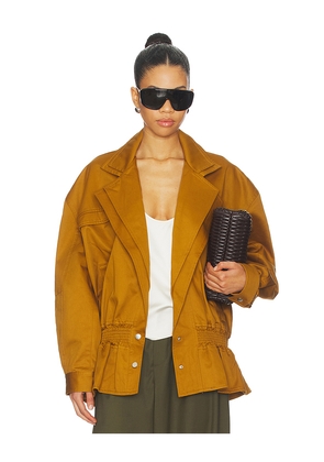 ET OCHS Hiram Twill Jacket in Brown. Size L. Also in M, S, XS.