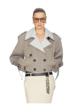 THE ATTICO Trench Bomber Jacket in Taupe. Size 36. Also in 38, 40, 42.