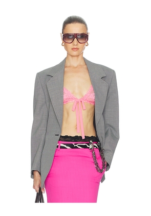 THE ATTICO Cinched Blazer in Grey. Size 40. Also in 42, 44.