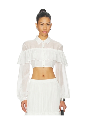 Aniye By Carmen Crop Shirt in Fairy Milk in Cream. Size L. Also in M, S, XS, XXS.