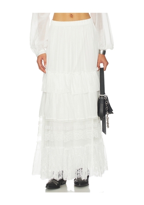 Aniye By Carmen Long Skirt in Fairy Milk in White. Size L. Also in M, S, XS, XXS.