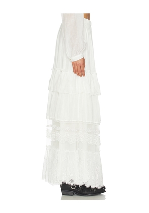 Aniye By Carmen Long Skirt in Fairy Milk in White. Size L. Also in XXS, XS, S, M.