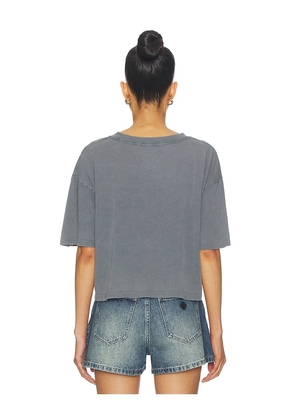 ANINE BING Johnny Cropped Tee in Grey. Size L. Also in XS, S, M.