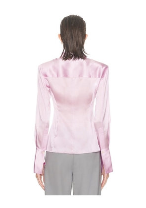 Helsa The Silk Charmeuse Shirt in Pink. Size L. Also in XXS, XS, S, M.