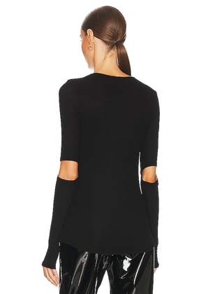 Michael Lauren Houston Long Sleeve Fitted Top in Black. Size M. Also in XS, S.