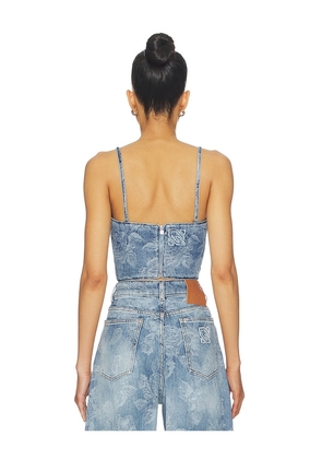 GIUSEPPE DI MORABITO Denim Top in Blue. Size L. Also in XS, S.
