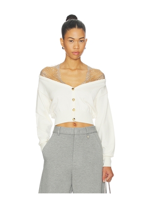 GIUSEPPE DI MORABITO Off The Shoulder Sweater in White. Size M. Also in S, XS.