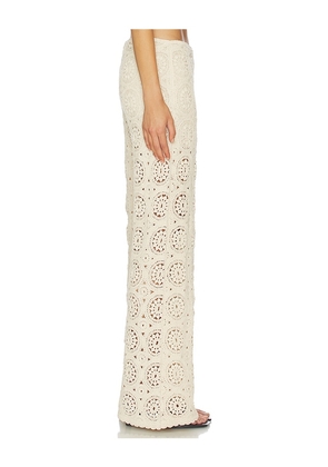 FRAME The Crochet Pant in Beige. Size L. Also in XS, S, M.