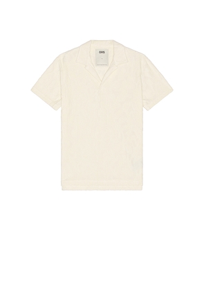 OAS Summit Polo Terry Shirt in Ivory. Size L. Also in M, S, XL/1X.