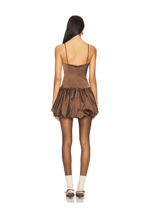 LIONESS Dollhouse Mini Dress in Brown. Size S. Also in M.