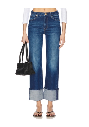 MOTHER The Checkerboard Duster Flood Cuff Jeans in Blue. Size 24. Also in 27.